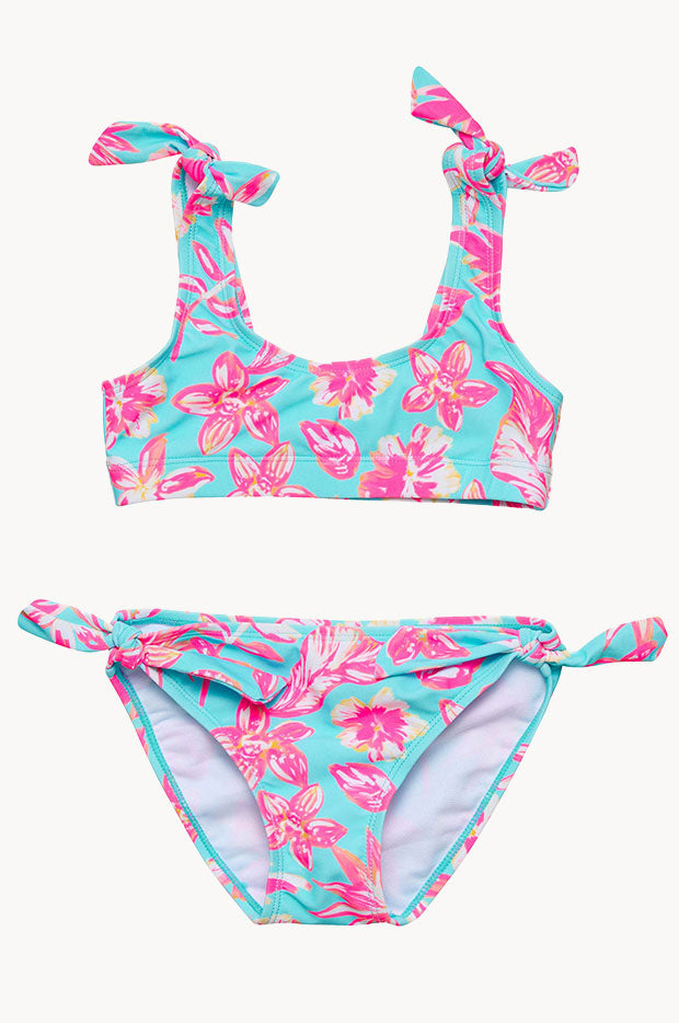 Snapper Rock - Girls Tropical Glow Crop Set - Blue/Pink | Swimwear ...