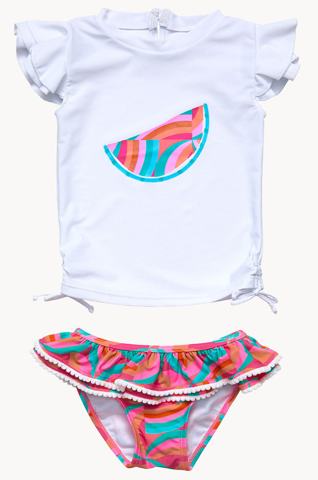 Girls Geo Melon Suntop Set