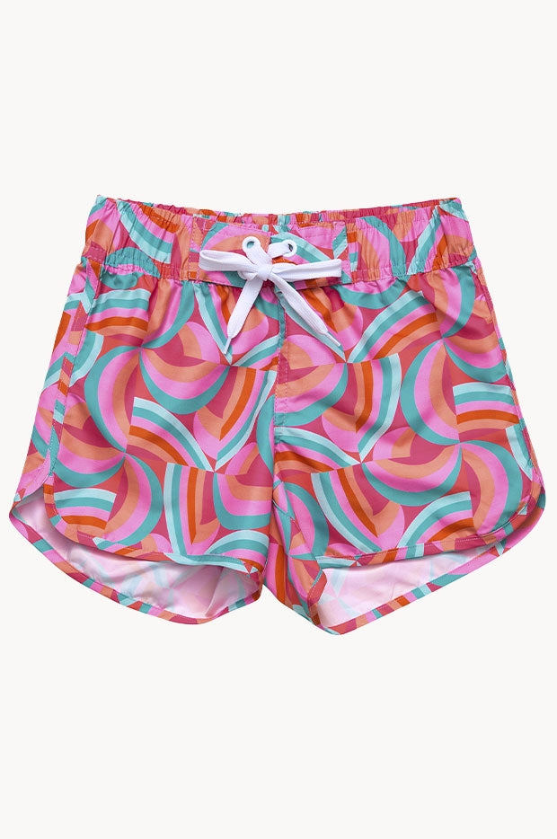 Girls Geo Melon Boardshort