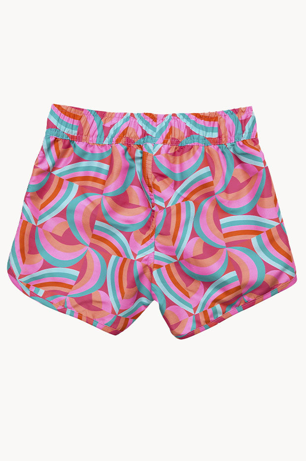 Girls Geo Melon Boardshort