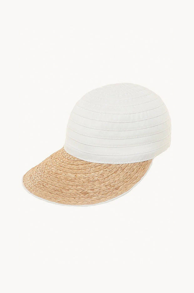 Ribbon Raffia Visor Cap