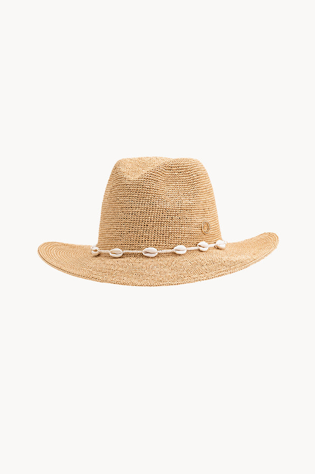 Cowrie Shell Raffia Panama Hat
