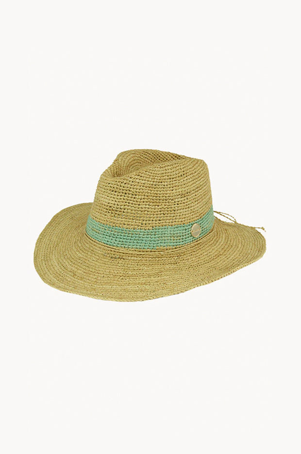 Raffia Mint Band Panama Hat