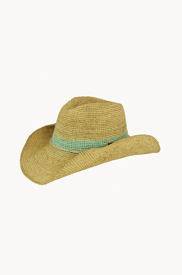 Raffia Mint Band Cowboy Hat