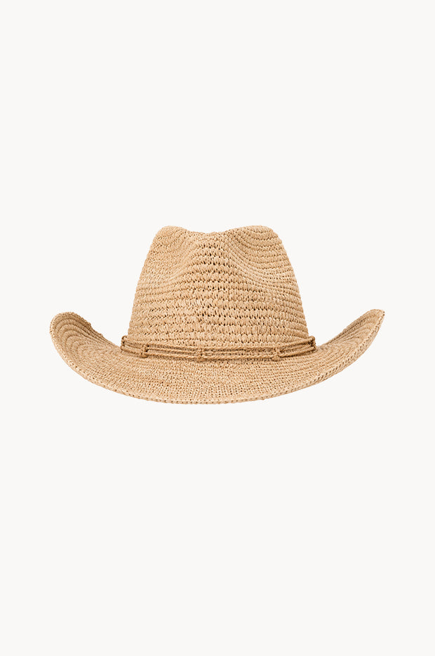 Natural Trim Raffia Western Hat