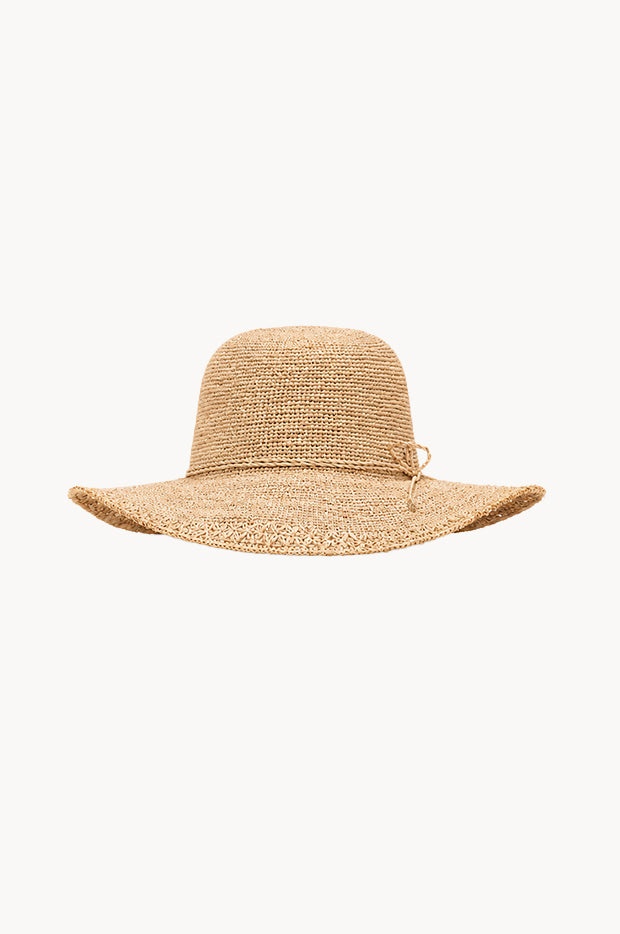 Crochet Edge Raffia Wide Brim Hat