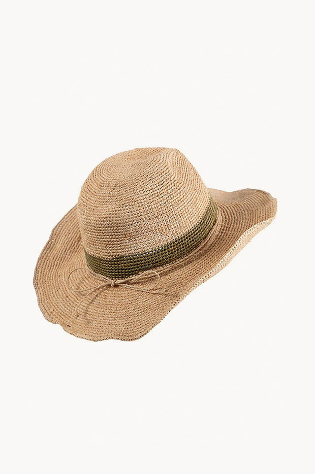 Raffia Olive Band Cowboy Hat