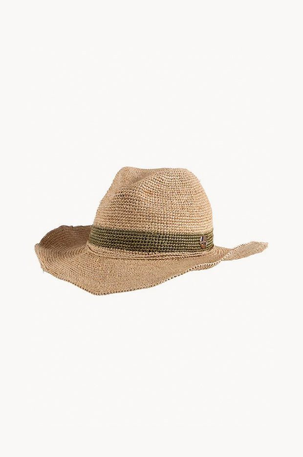 Raffia Olive Band Cowboy Hat