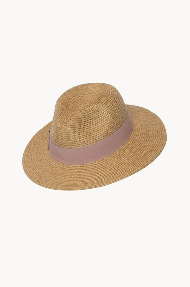 Girls Blush Ribbon Panama Hat