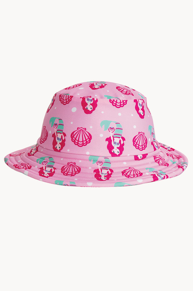 Toddler Girls Mermaid Wide Brim Swim Hat 3-6 Years