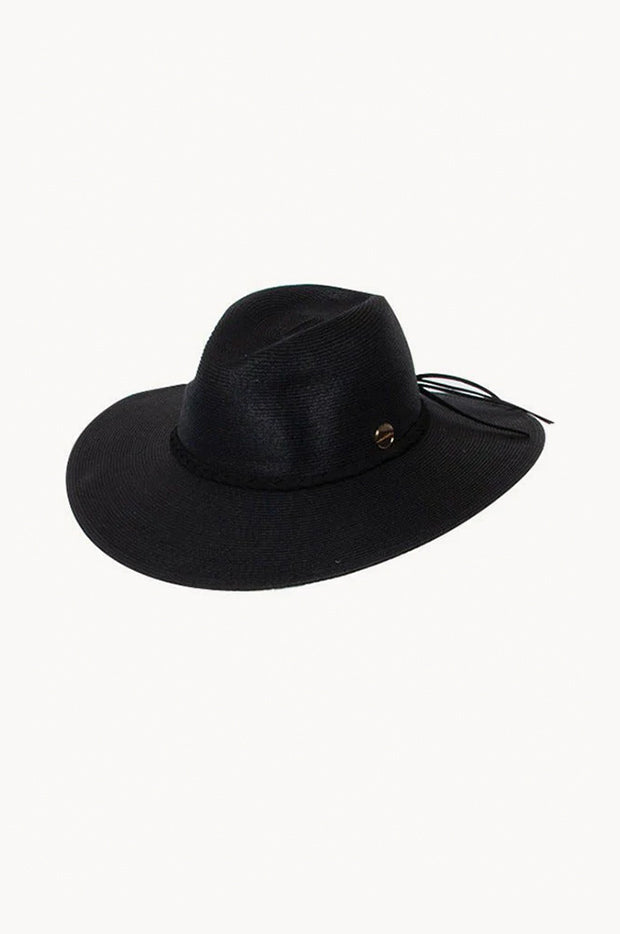 Black Tie Packable Adjustable Panama Hat