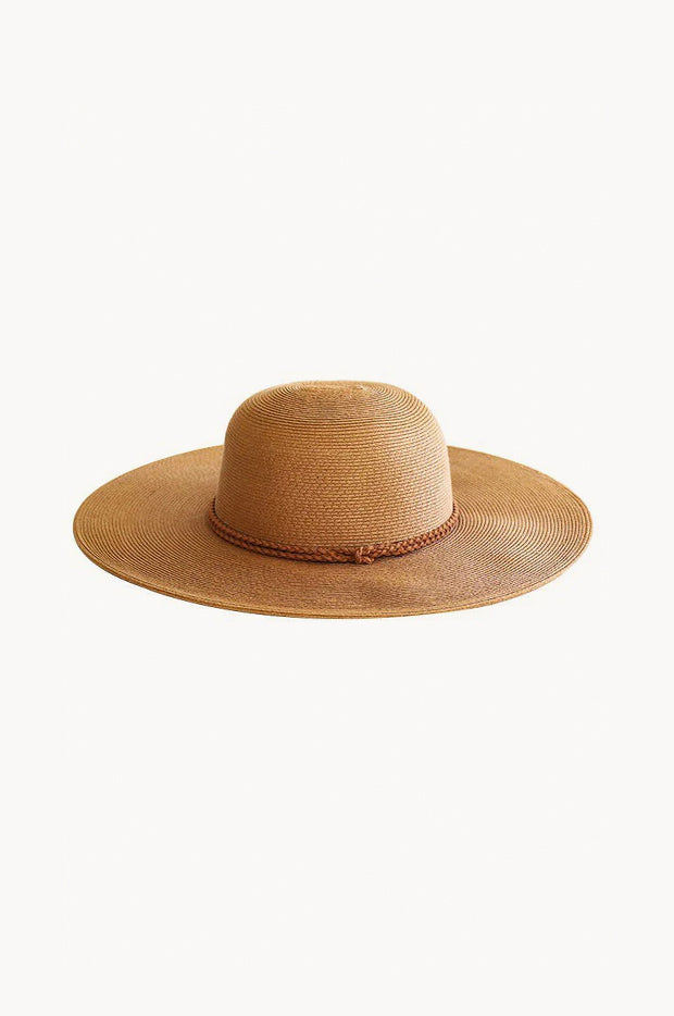 Knot Trim Packable Wide Brim Hat