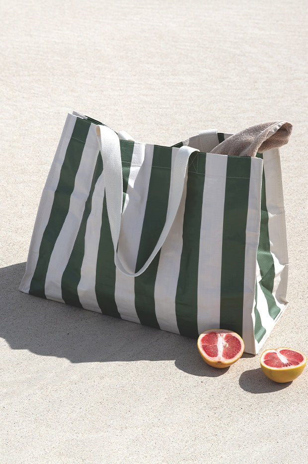 The Vacay Stripe Carryall Beach Bag