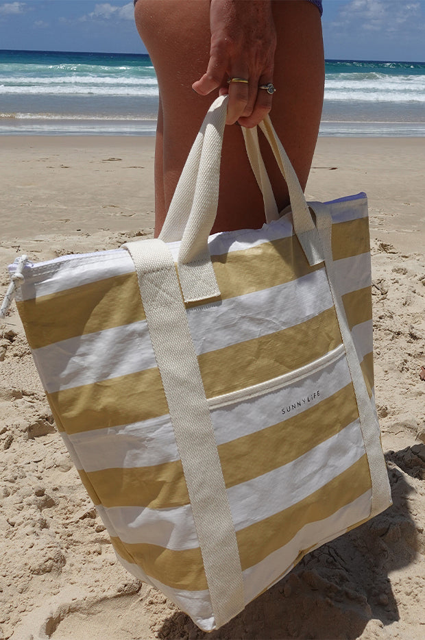 Stripe Light Cooler Tote