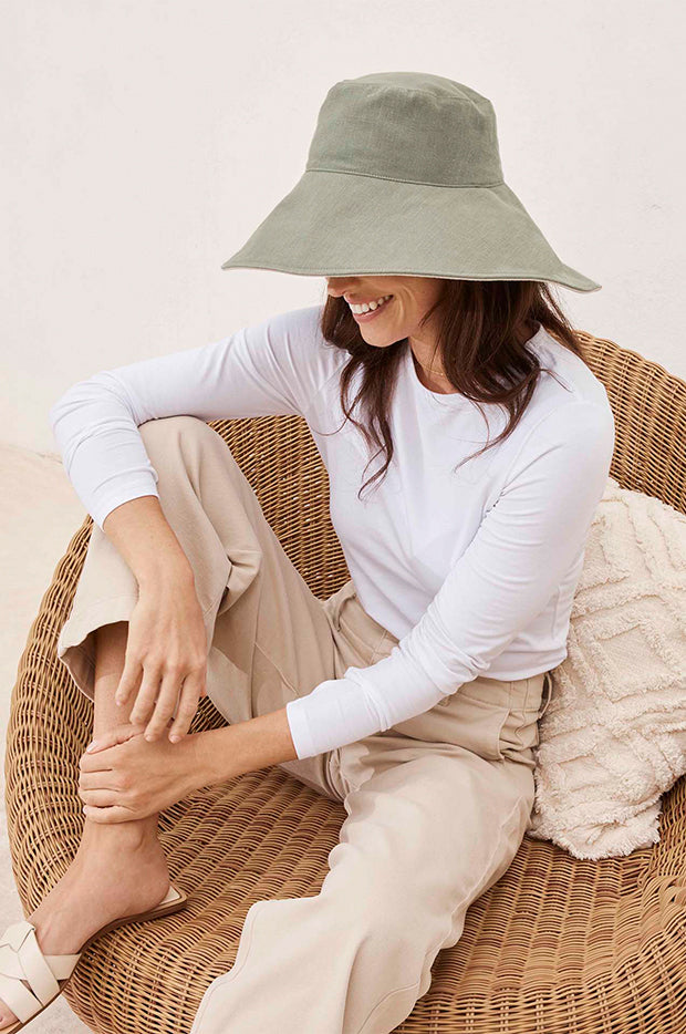 Ultra Wide Cotton Linen Hat