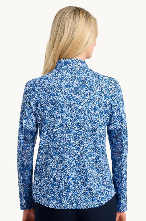 Summer Floral Long Sleeve Quarter Zip Top