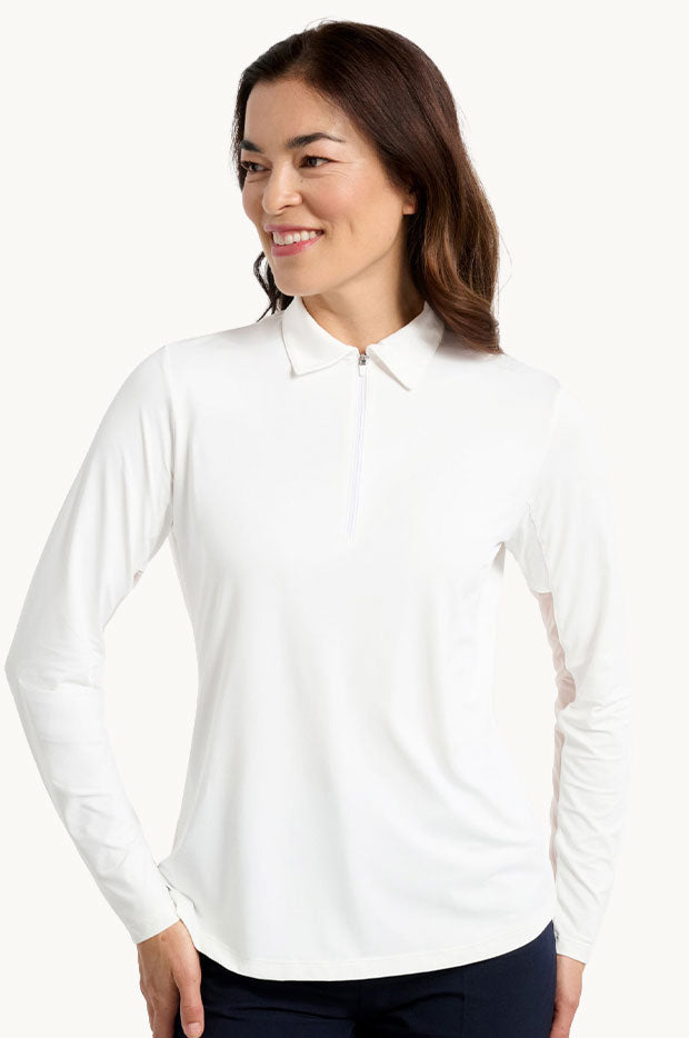 Long Sleeve Zip Polo Shirt