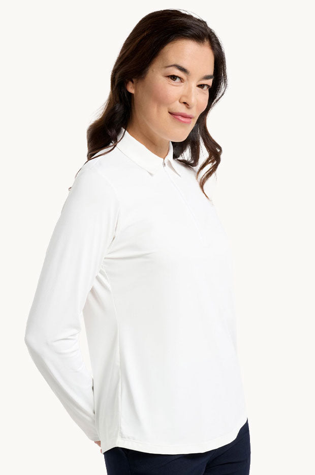Long Sleeve Zip Polo Shirt