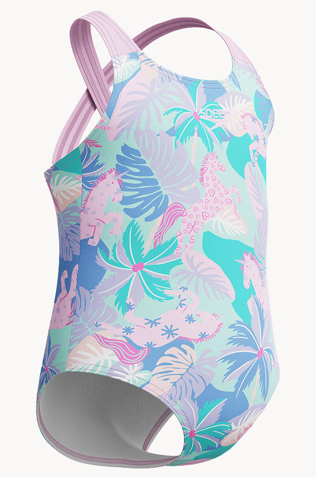 Girls Print Cross Back One Piece