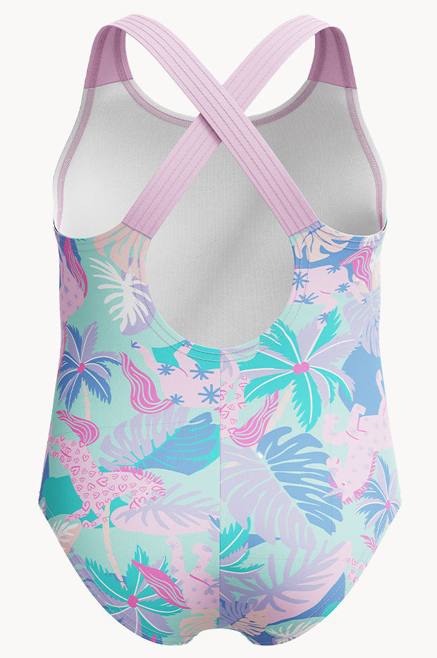 Girls Print Cross Back One Piece
