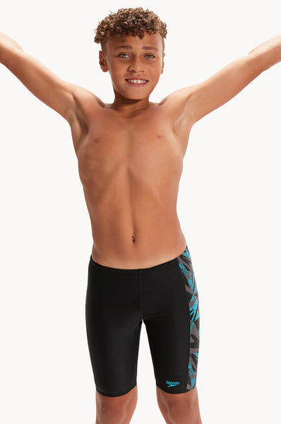 Speedo Garçon Jammer Hyperboom – Empiècement Logo Coloré – Enduraflex Anti-Chlore – Confort Junior