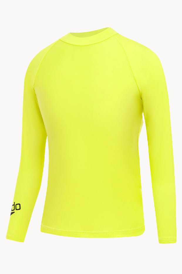 Speedo - Boys Long Sleeve Suntop - Lemon | Swimwear Galore AU