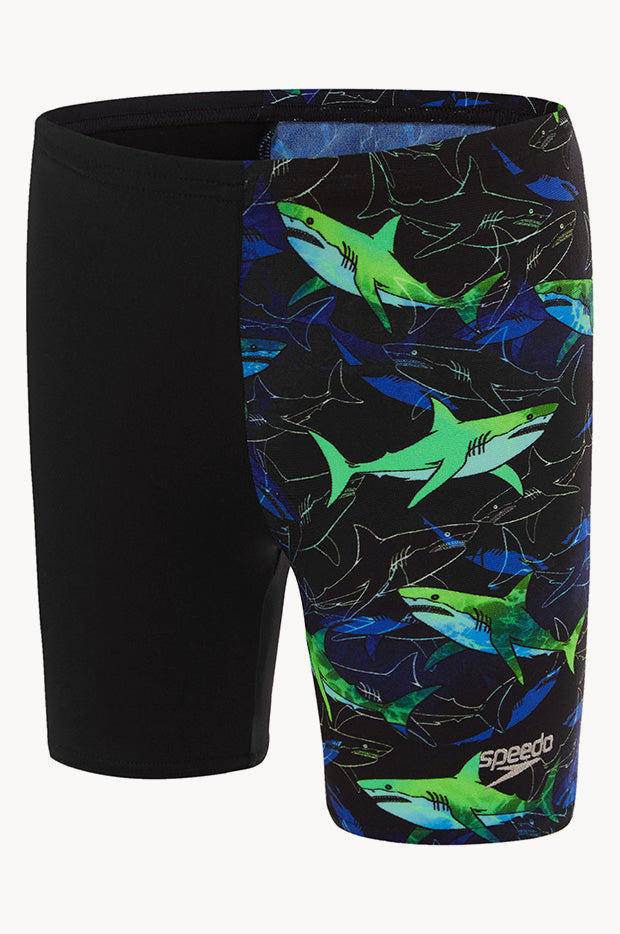 Speedo - Toddler Boys Shark Jammer - Black/Blue | Swimwear Galore AU
