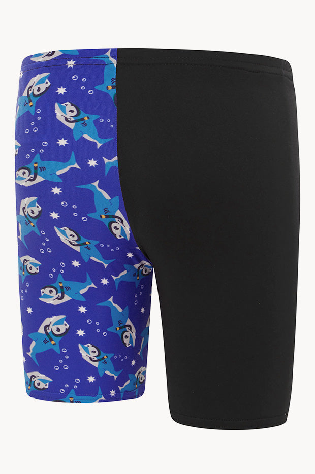 Speedo - Toddler Boys Shark Digital Printed Jammer - Black/Blue
