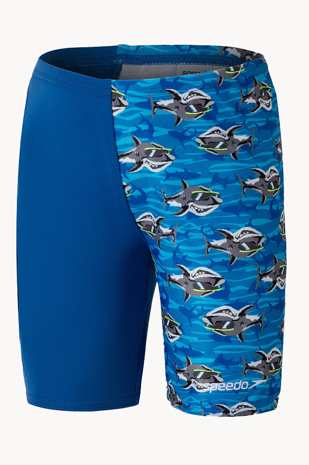 Speedo - Boys Reef Shark Jammer - Blue/Yellow | Swimwear Galore AU