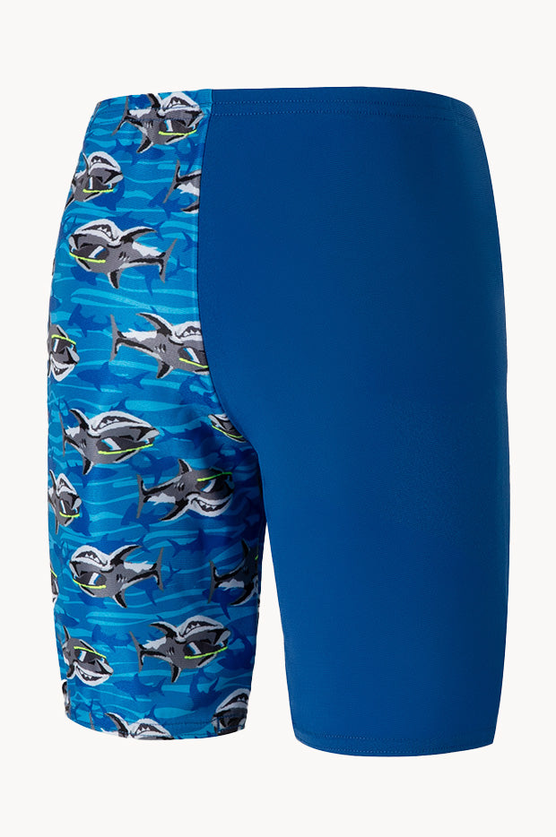 Speedo - Boys Reef Shark Jammer - Blue/Yellow | Swimwear Galore AU