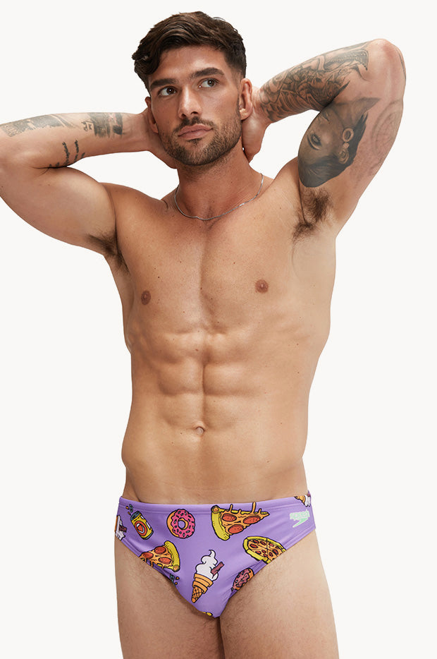 Speedo Mens Rude Not Too Escape Brief Purple Swimwear Galore US