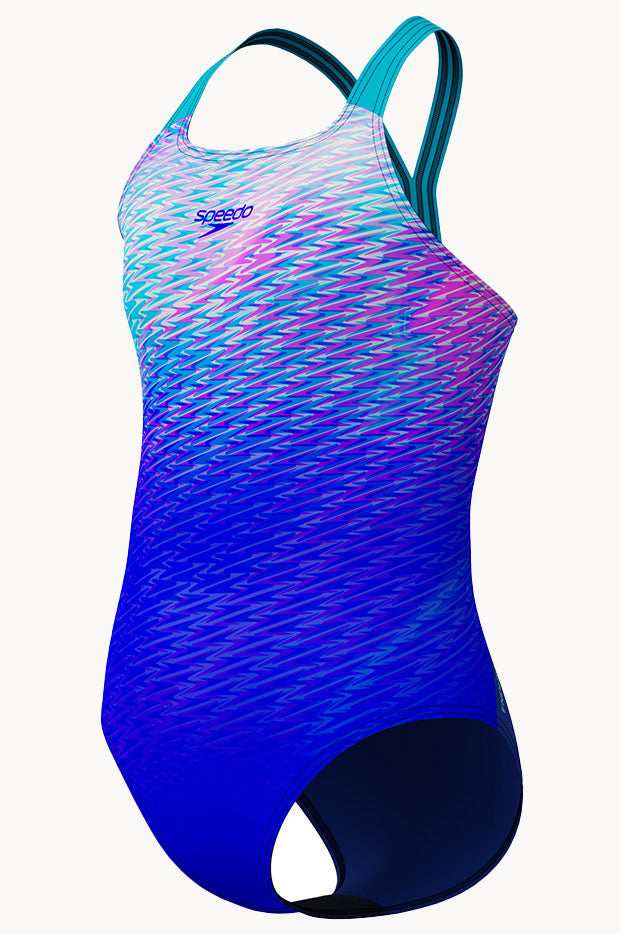 Girls Print Placement Powerback One Piece