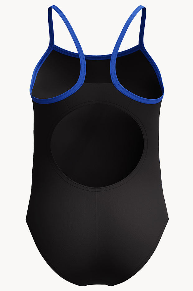 Girls Duo Logo Placement Thinstrap Muscleback One Piece