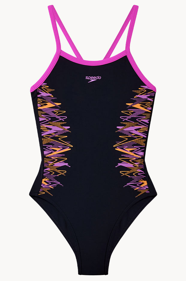 Girls Placement Thinstrap Muscleback One Piece