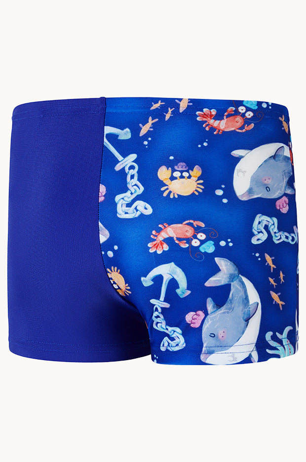 Boys Allover Print Panel Aquashort