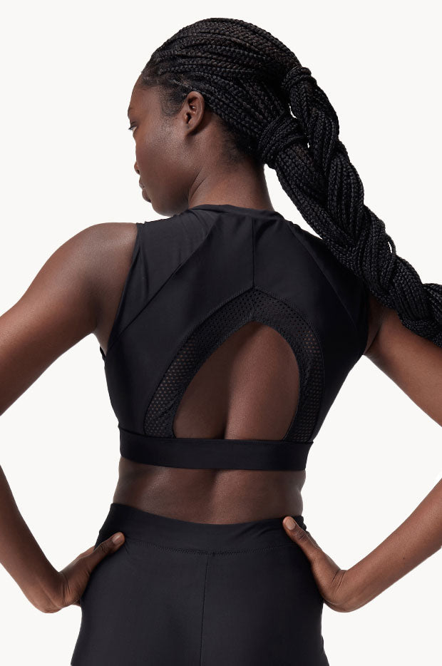 Speedo - Solid Mesh Crop - Black | Swimwear Galore US