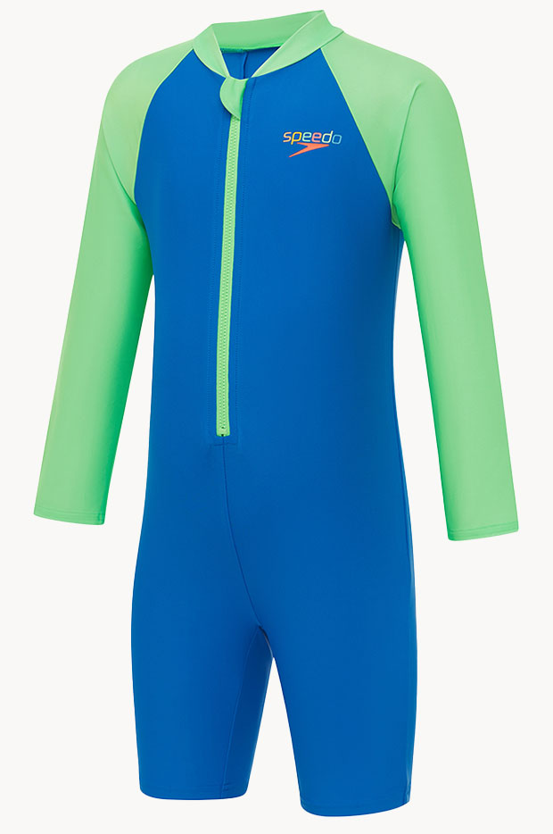 Boys Splice Long Sleeve Sunsuit