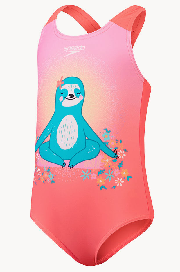 Toddler Girls Sloth Digital Placement One Piece