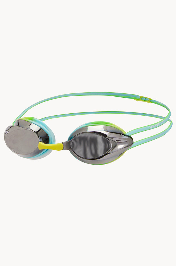 speedo opal mirror goggles Junior Opal Mirror Goggle O/S GREEN/YELLOW
