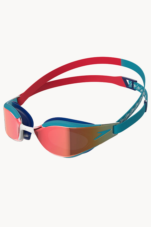 Speedo Junior Fastskin Elite Mirror Goggle Red/Blue Swimwear