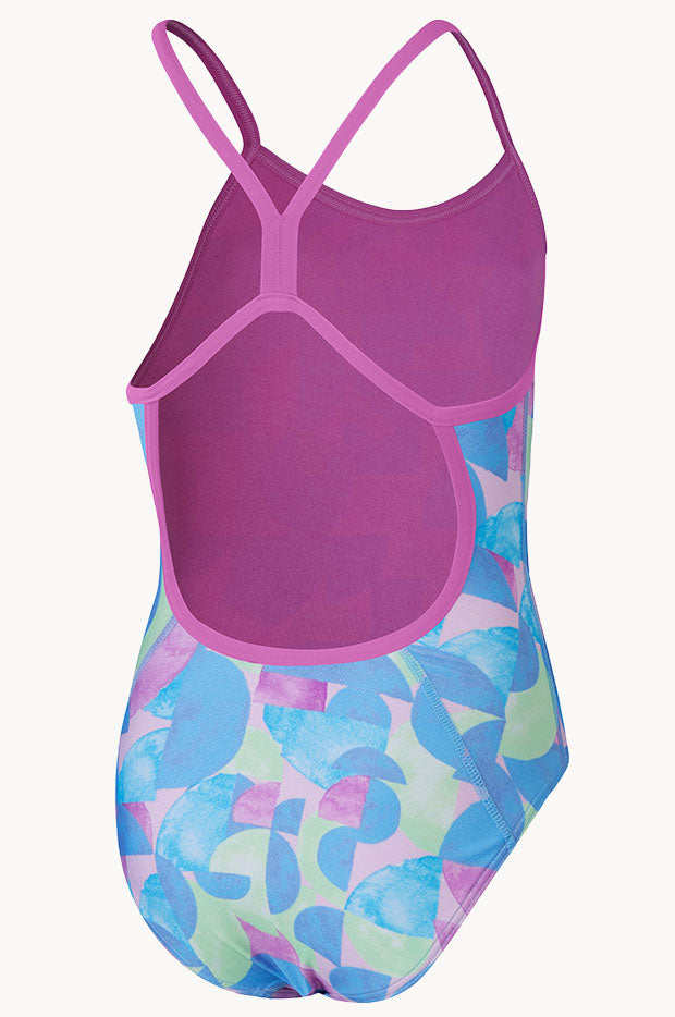 Girls Allover Digital V Back One Piece