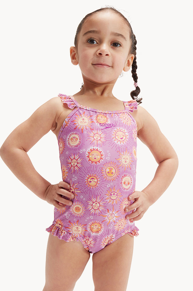 Toddler Girls Sun Faces Thin Strap One Piece