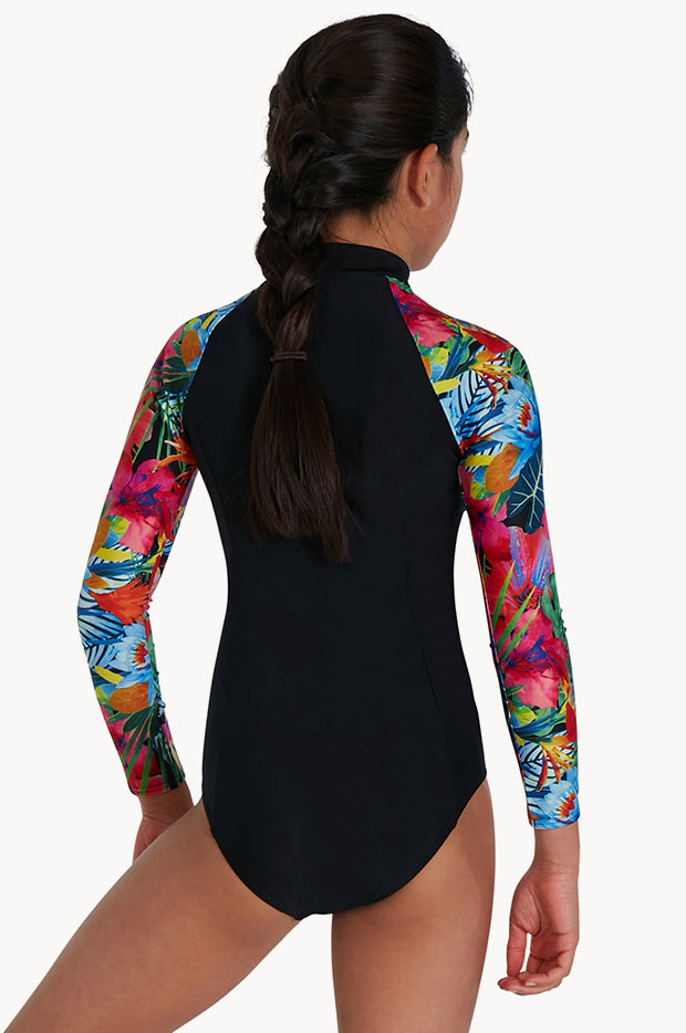 Girls Tropical Long Sleeve Paddle Suit