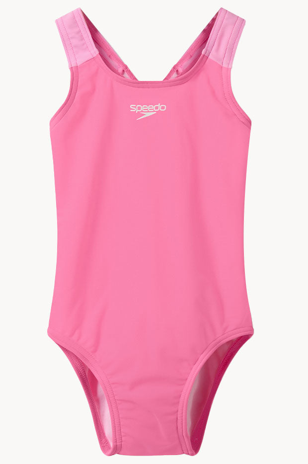 Girls Solid Medalist One Piece