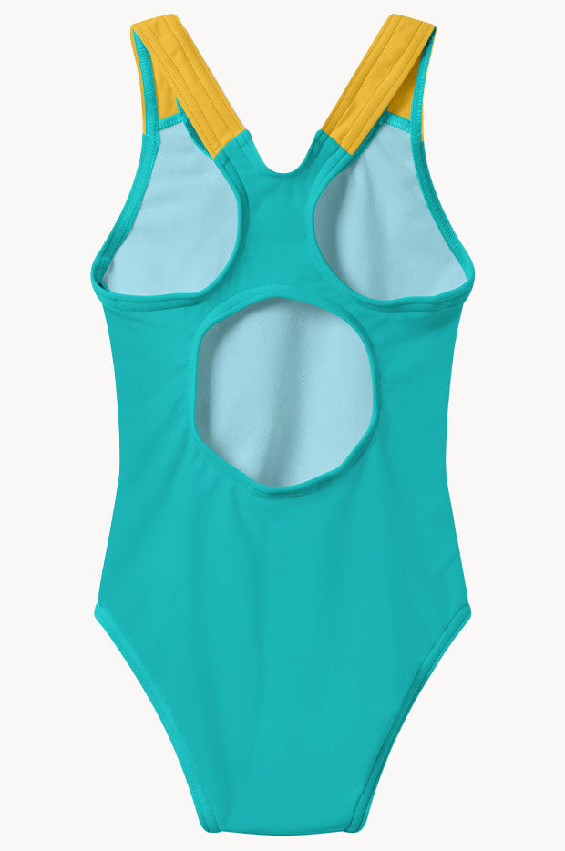 Girls Solid Medalist One Piece