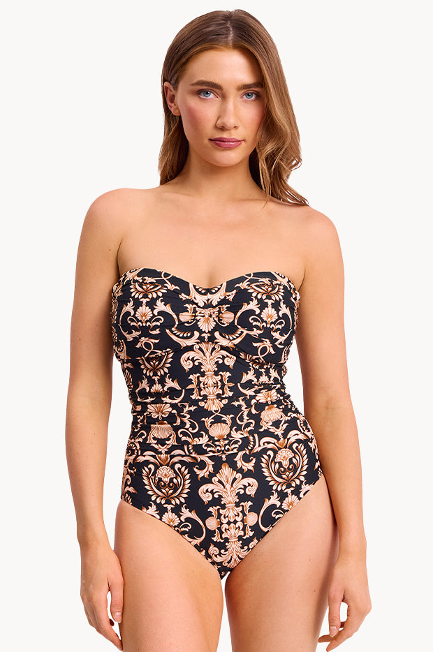 Shell City D/DD Cup Ruched Wrap Bandeau One Piece
