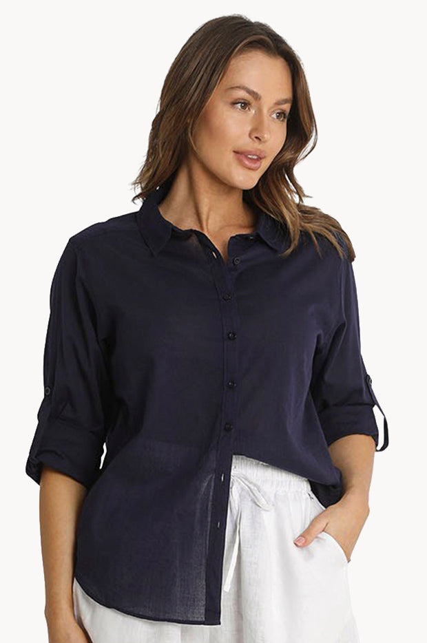 Slouch Tie Front Shirt