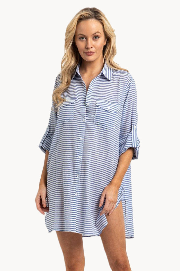 Summer Stripe Button Through Shirt