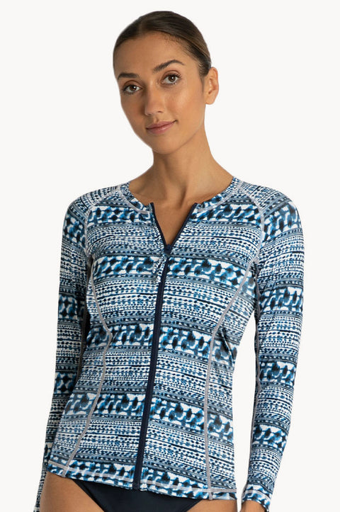 Mamiko Short Sleeve Zip Suntop main image 0