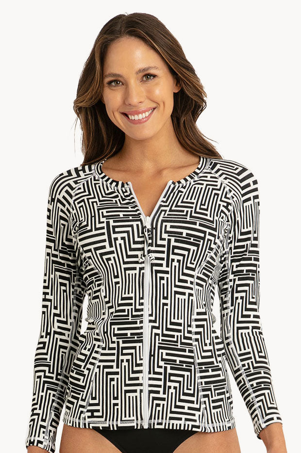 Sunseeker Maze Long Sleeve Suntop Swimwear Galore AU